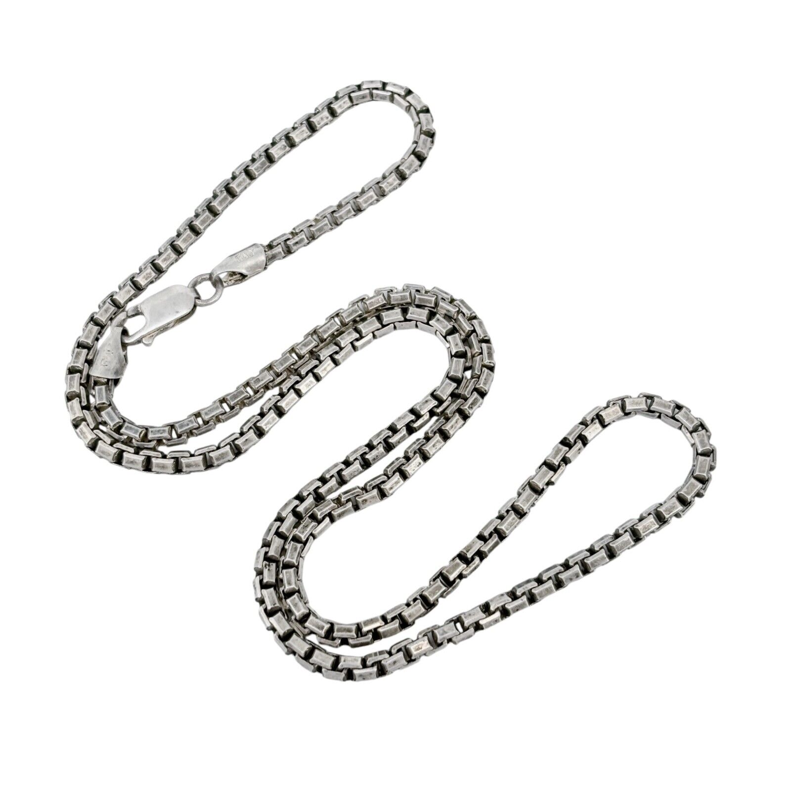 Vintage Italy Milor Sterling Silver 925 2.7mm Boston Chain Necklace 18