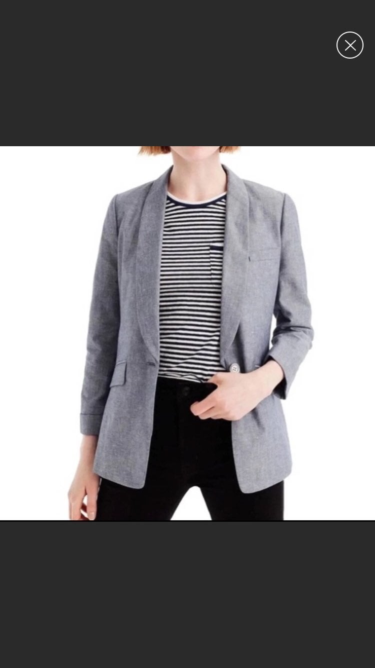 NWT J.Crew Chambray Linen/Cotton Blazer