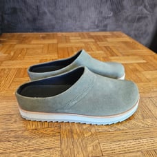 Merrell Womens Olive Green Juno Suede Mule Clogs Slip On Comfort Shoes Size 6