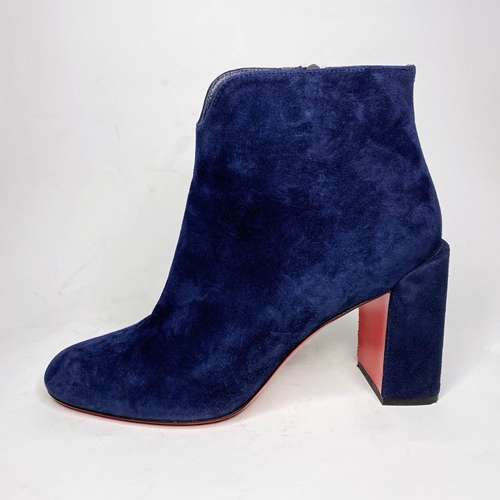 Christian Louboutin Castarika Navy Suede Boots