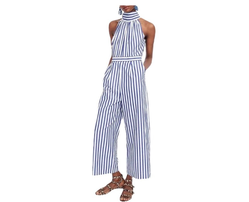 Details about NWT J Crew V-Neck Jumpsuit in Striped Cotton Poplin Sz 18 Blue White Stripe $118 Details about NWT J Crew V-Neck Jumpsuit in Striped Cotton Poplin Sz 18 Blue White Stripe $118