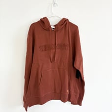 Spiritual Gangster Warrior Embossed Cotton Hoodie Rust Brown Streetwear XL