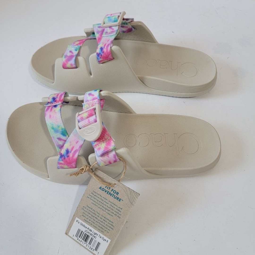 CHACO Kids Chillos Kids Light Tie Dye Slip-On Sandals Sz 6 Pink Blue Comfort