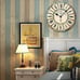 Vintage French Wooden Silent Wall Clock Battery Operated Farmhouse - 16 Inches
