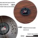 Vintage French Wooden Silent Wall Clock Battery Operated Farmhouse - 16 Inches