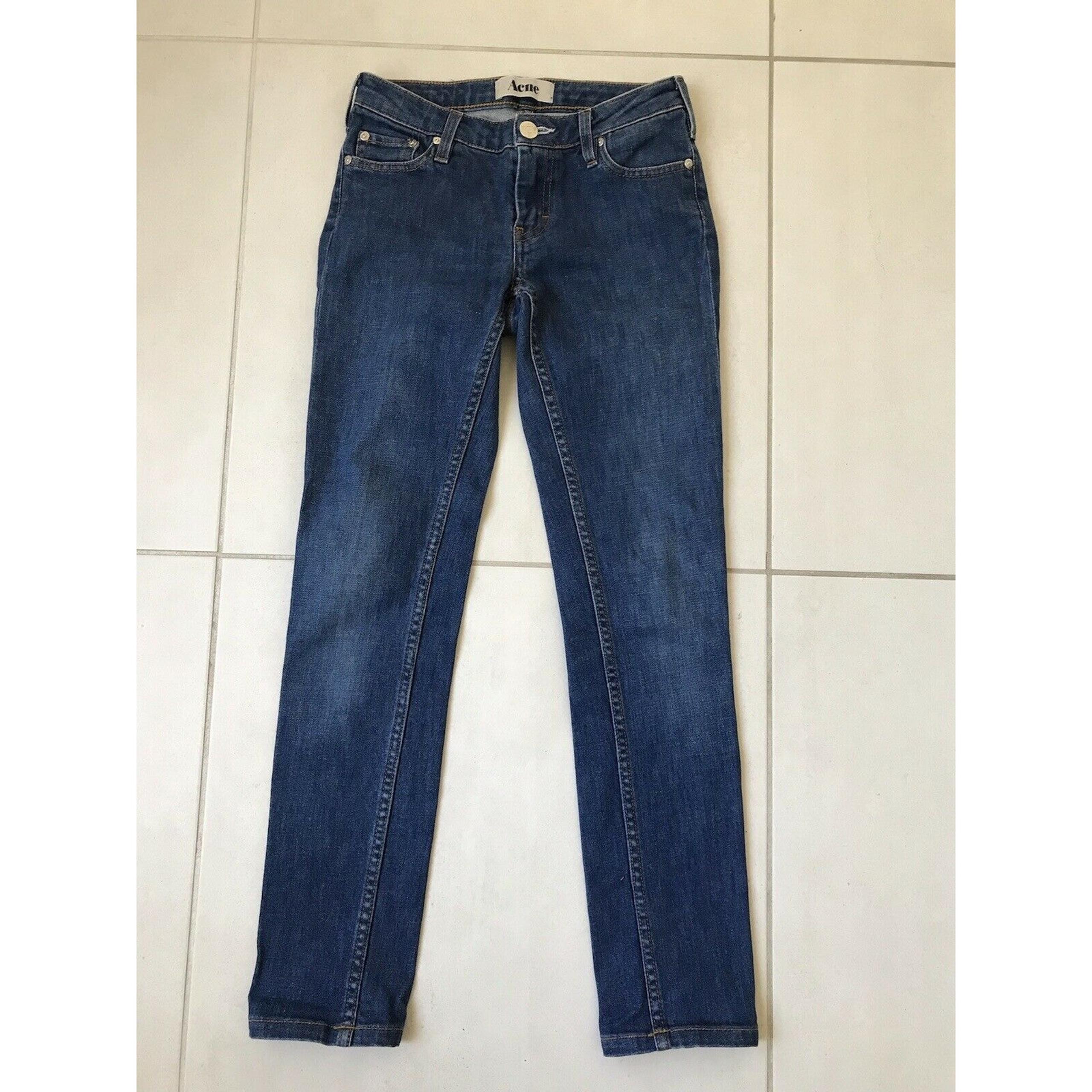 Acne Kex Marine Low Rise Stretch Skinny Crop Jeans