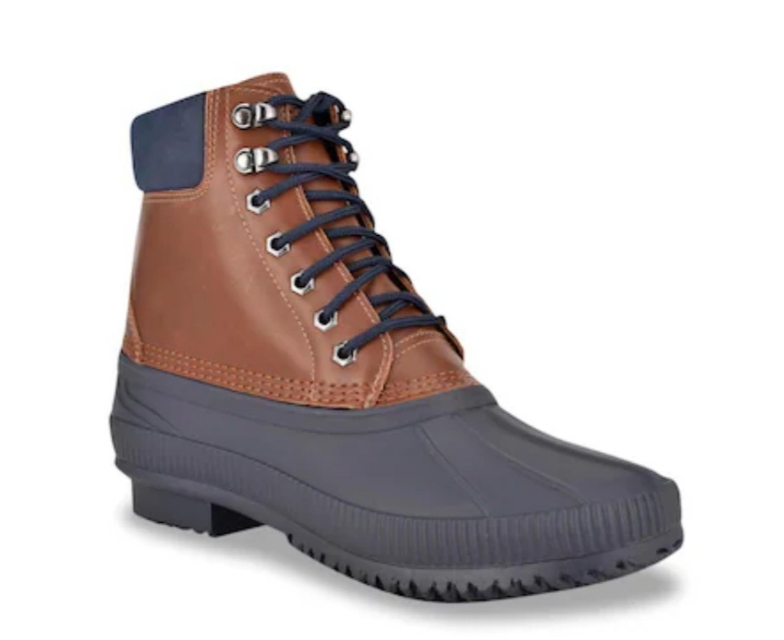 TOMMY HILFIGER Mens Colins 2 Round Toe Waterproof Duck Boots - Navy Size 9
