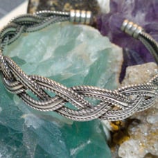 Sterling Silver Native Cuff Braided. Very Flexible & Cool Piece