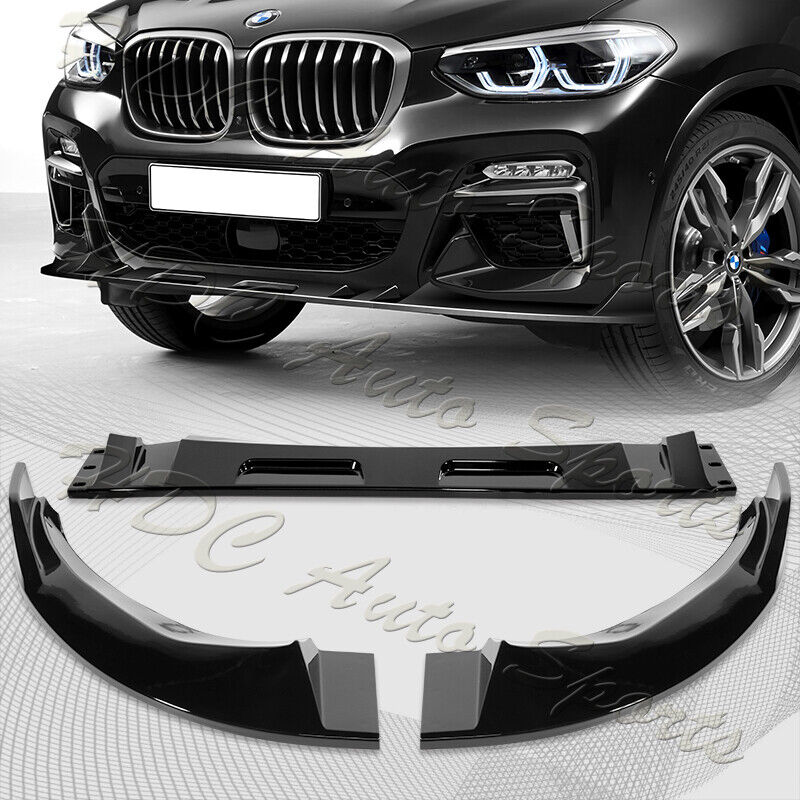 For 2018-2021 BMW X3 X4 G01 G02 M-Sport Painted Black Front Bumper Lip Spoiler