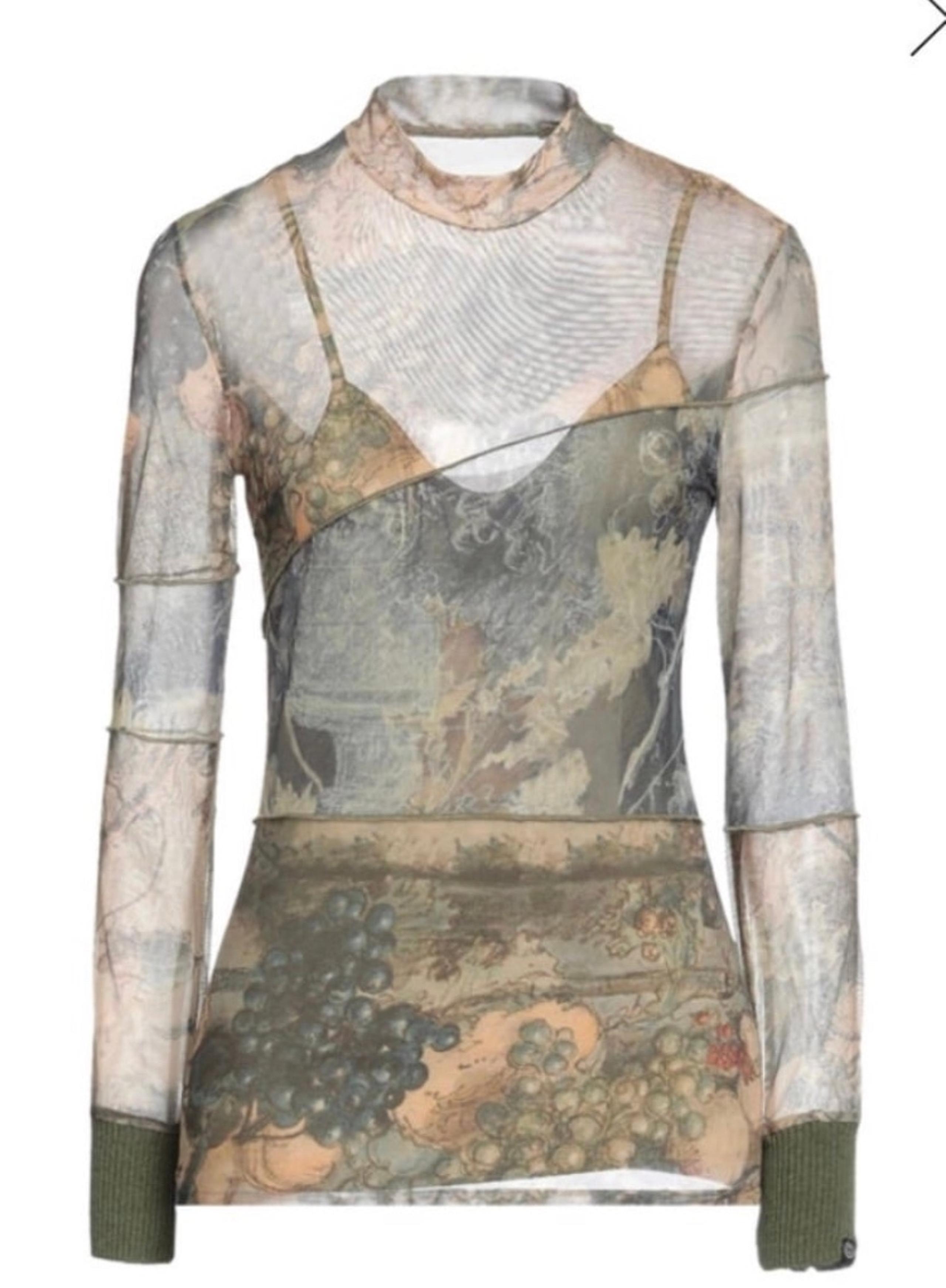 Desigual Military Long Sleeve Top Green Undershirt