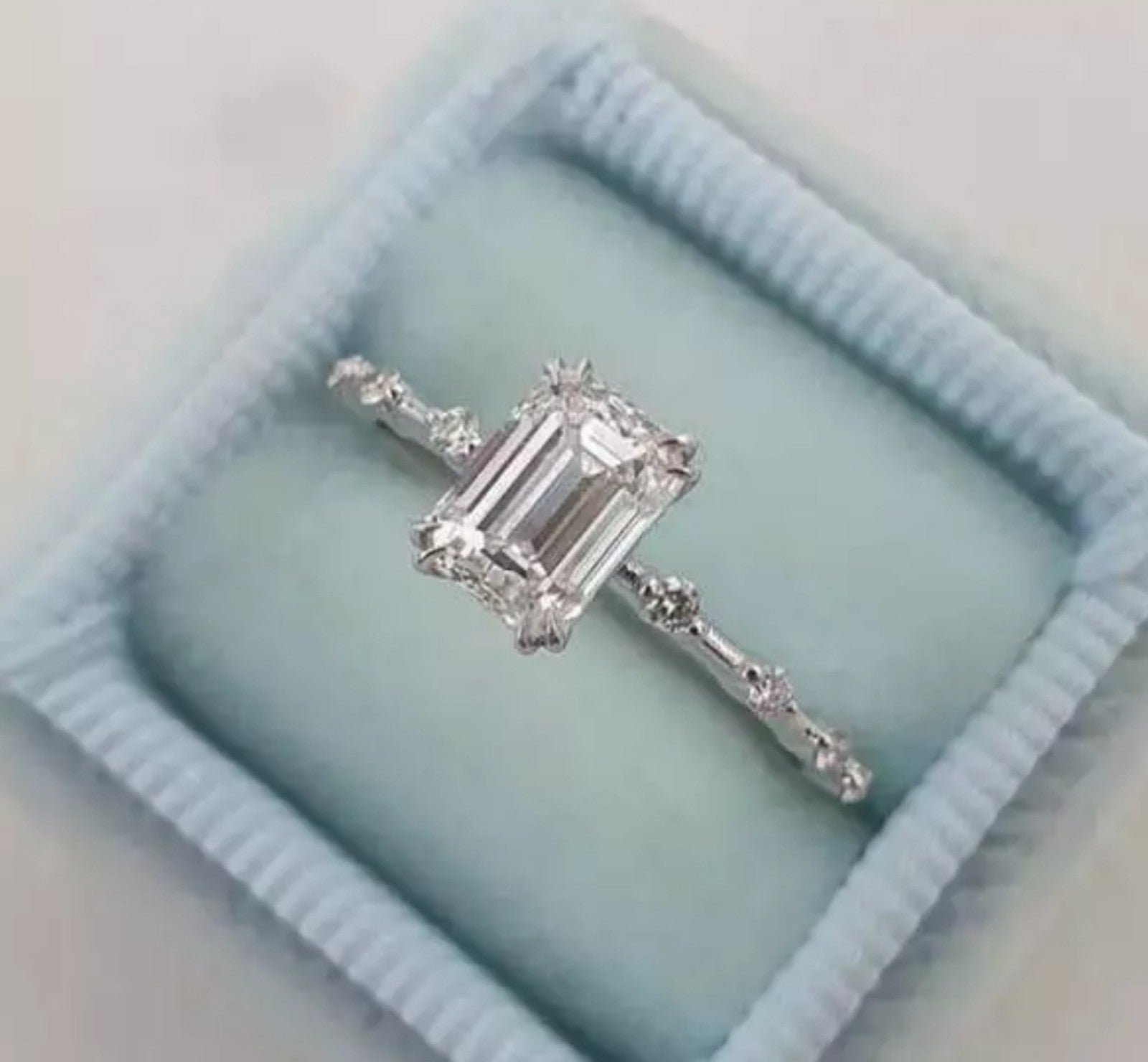 *SALE* Emerald Cut Sapphire Engagement Ring