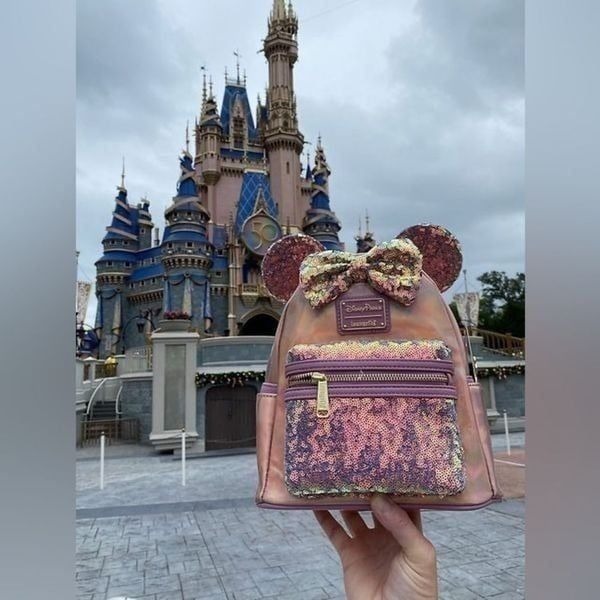 Disney 50th Celebration Iridescent Loungefly Mini Backpack