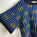 The Endery Bauhaus Short Sleeve Sweater Tee Blue Boxy Top Knit Shirt Womens M/L
