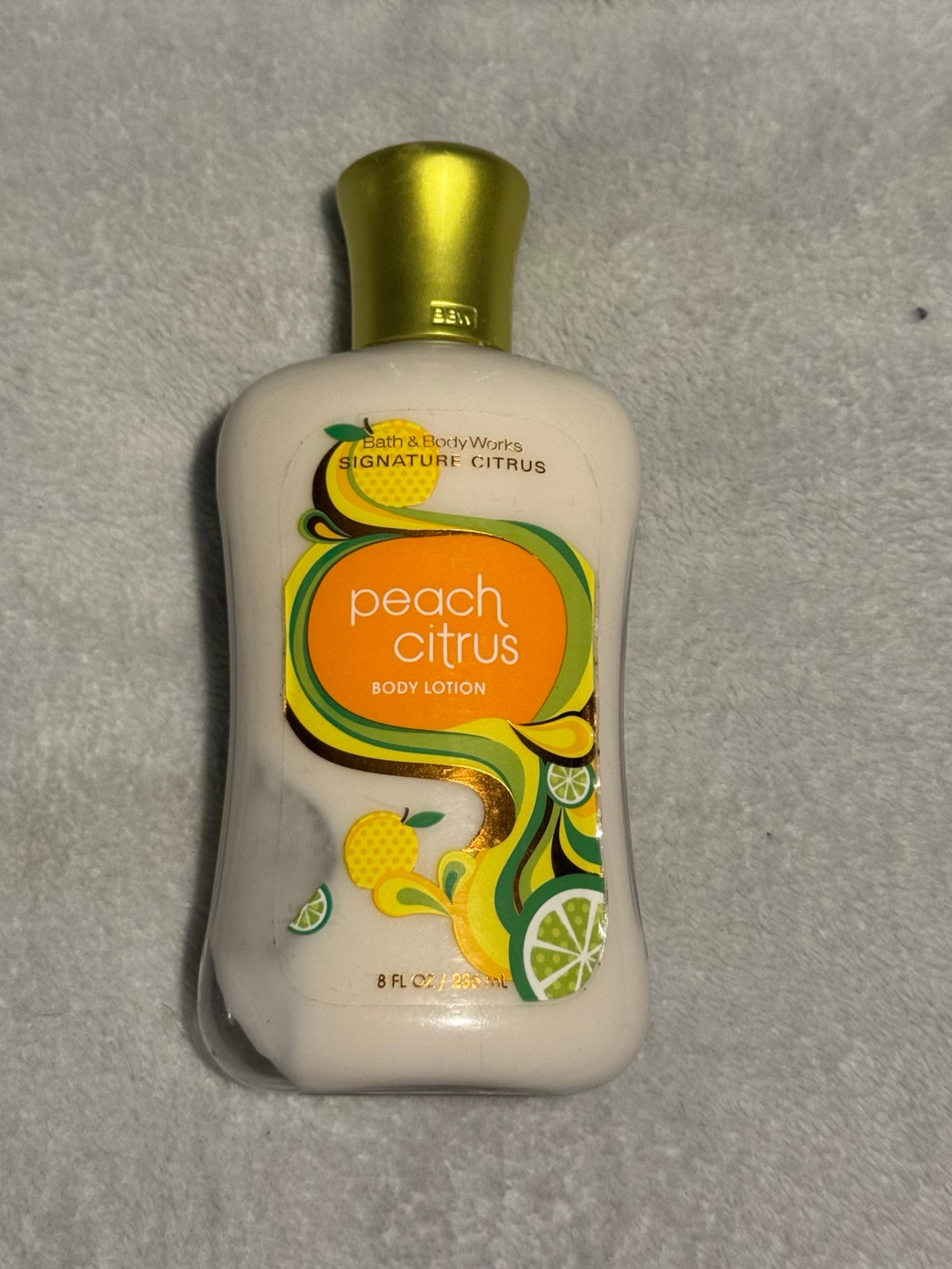 Bath body works peach citrus lotion