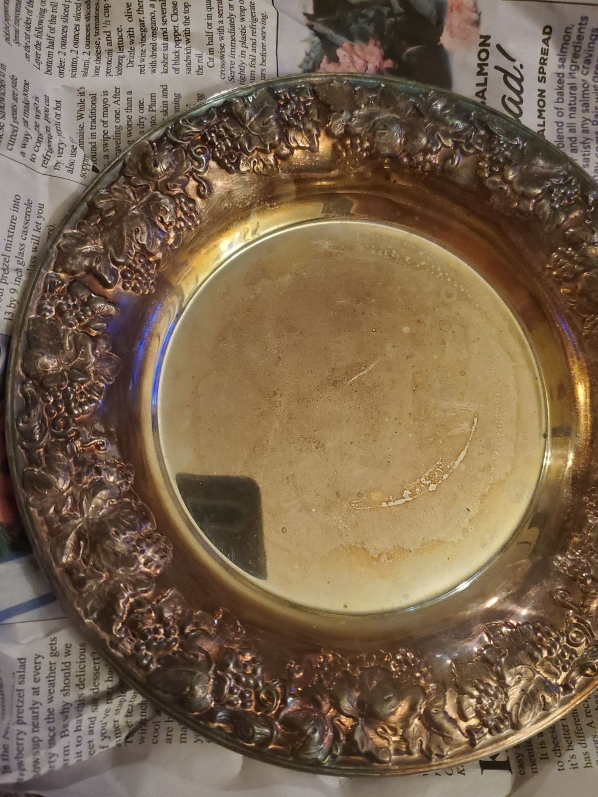 Vintage Silver grapevine bowl