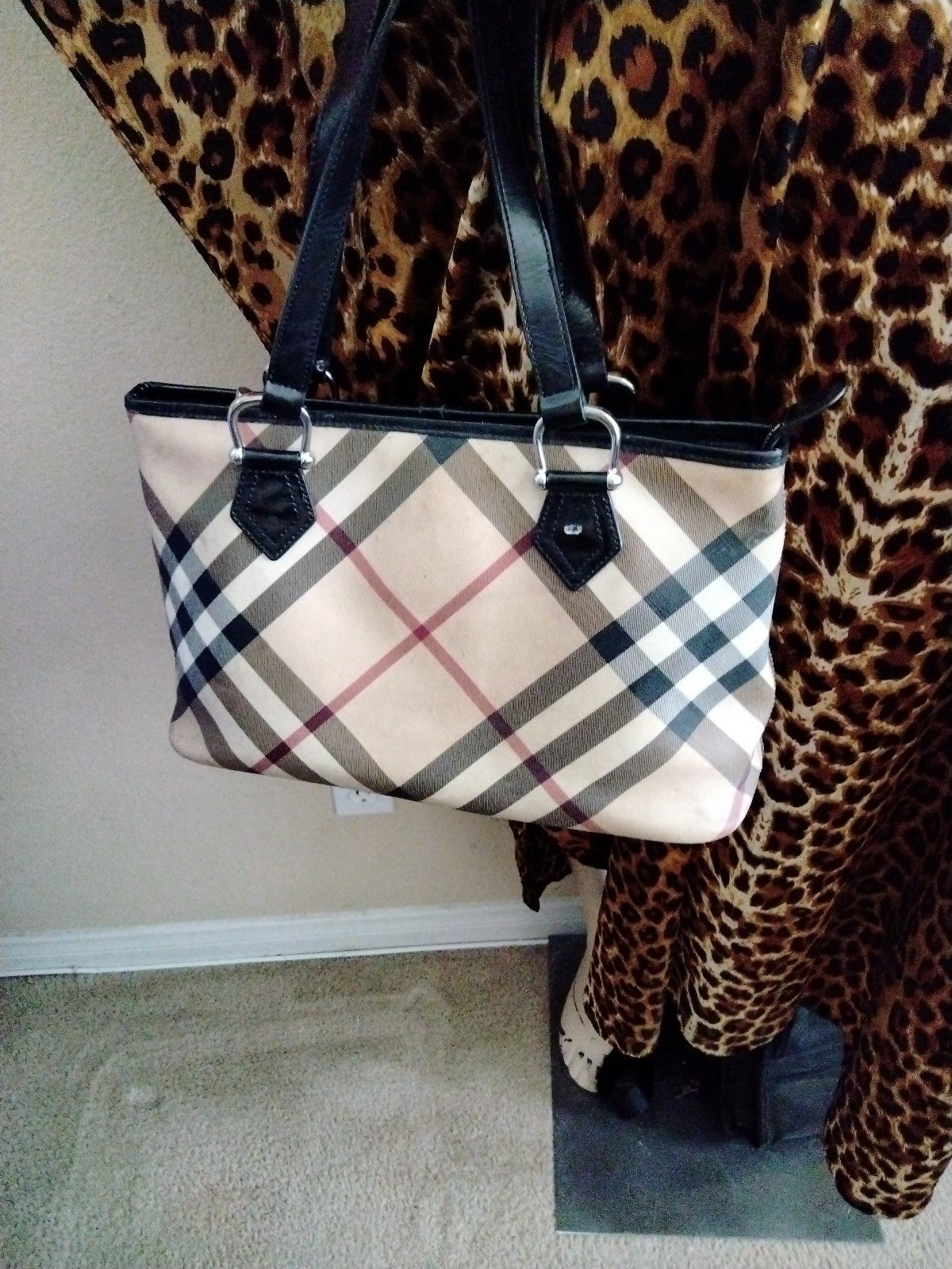 Burberry purse and makeup bag