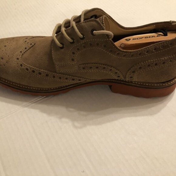 1901 men's tan leather suede Oxford shoes size: 12M