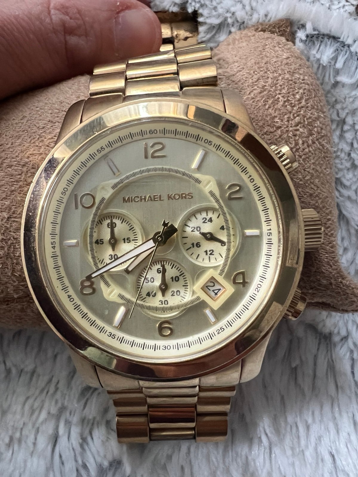 Authentic Michael Kors Runway gold stainless watch