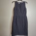 Agnona wool/cotton v neck textured sleeveless pencil midi dress sz 44/8