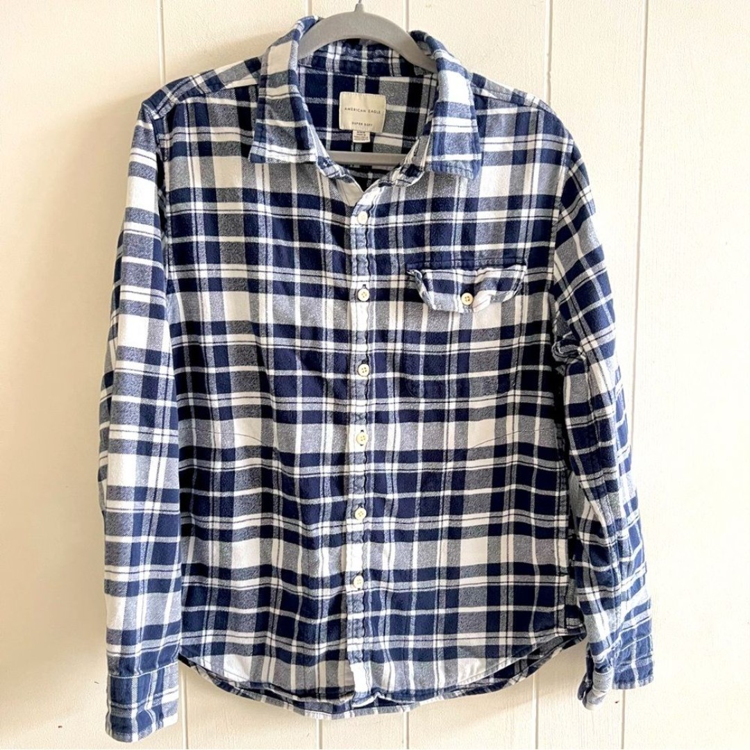 American Eagle Super Soft women’s plaid flannel shirt jacket