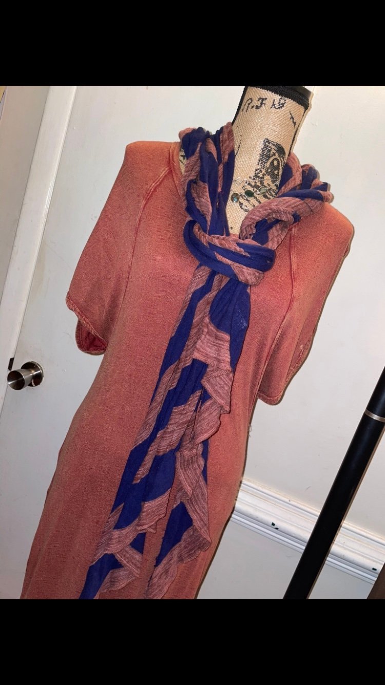 Bohemian Winter Jersey Scarf Vintage 90s Free People Tall XL Womens Scarves Rare