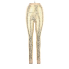 CARBON38 Beige Metallic Gold Mini Leopard High Rise 7/8 Leggings - M