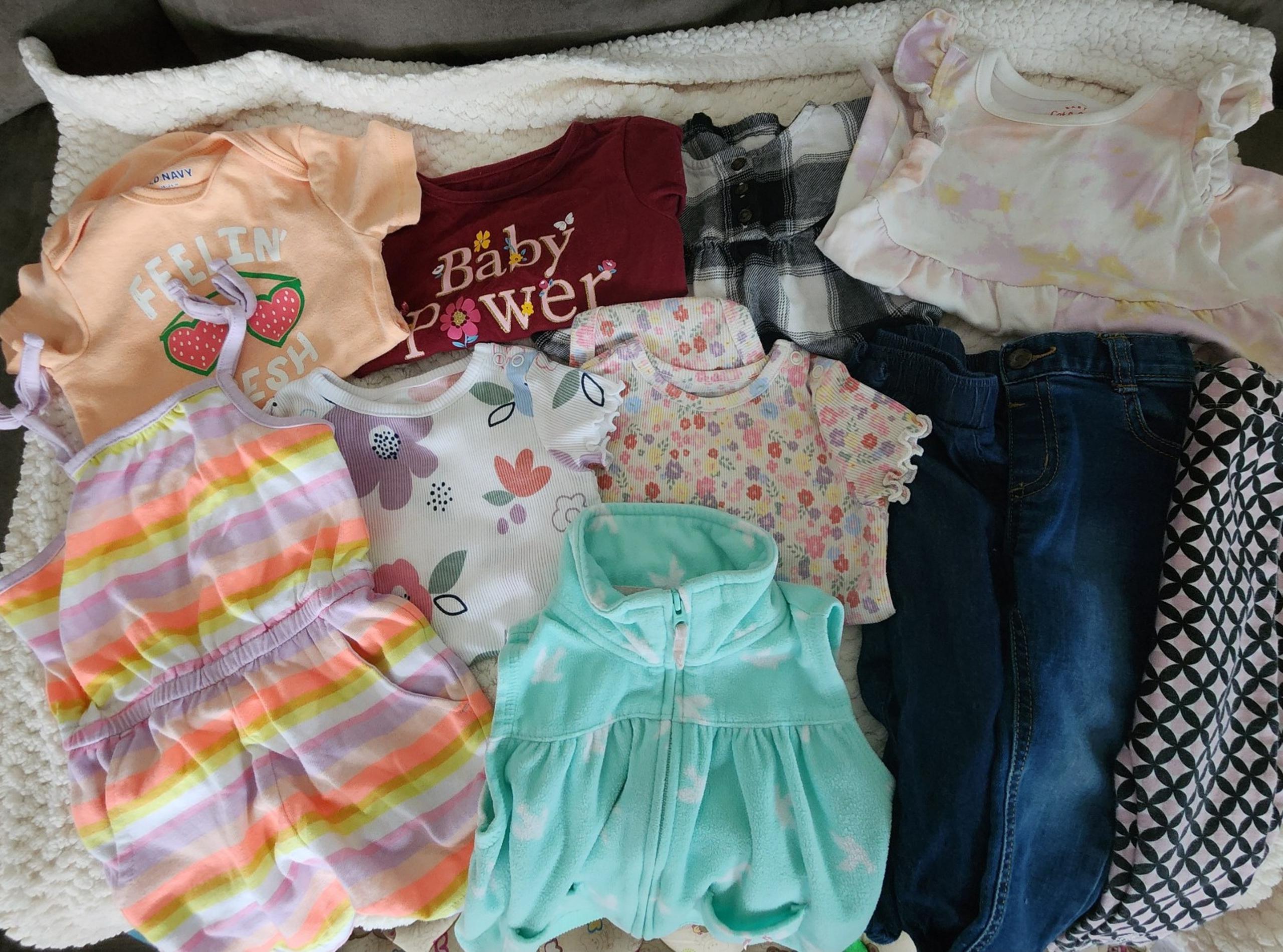 Baby Girl Clothing Bundle Size 18 months - Dress, Onesies, Romper, Pants, Tops - Custom Variety Pack
