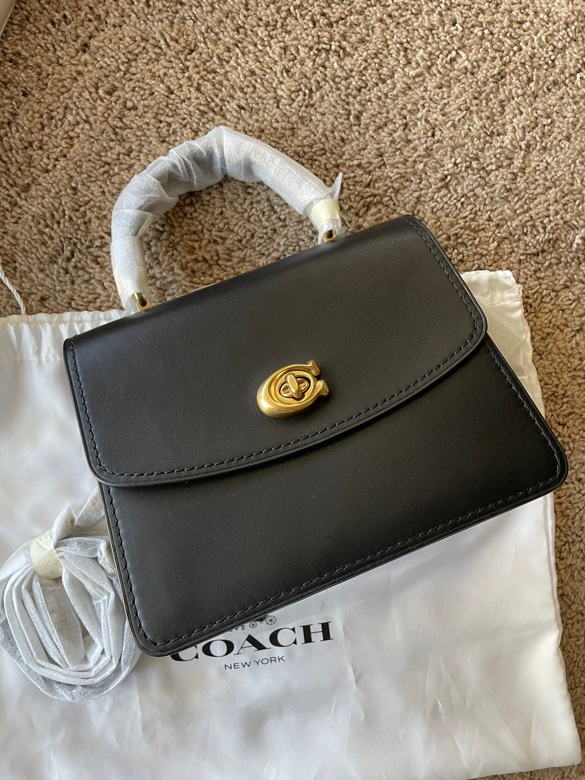 Coach Parker Top shops Handle Smooth Leather Satchel Crossbody Bag