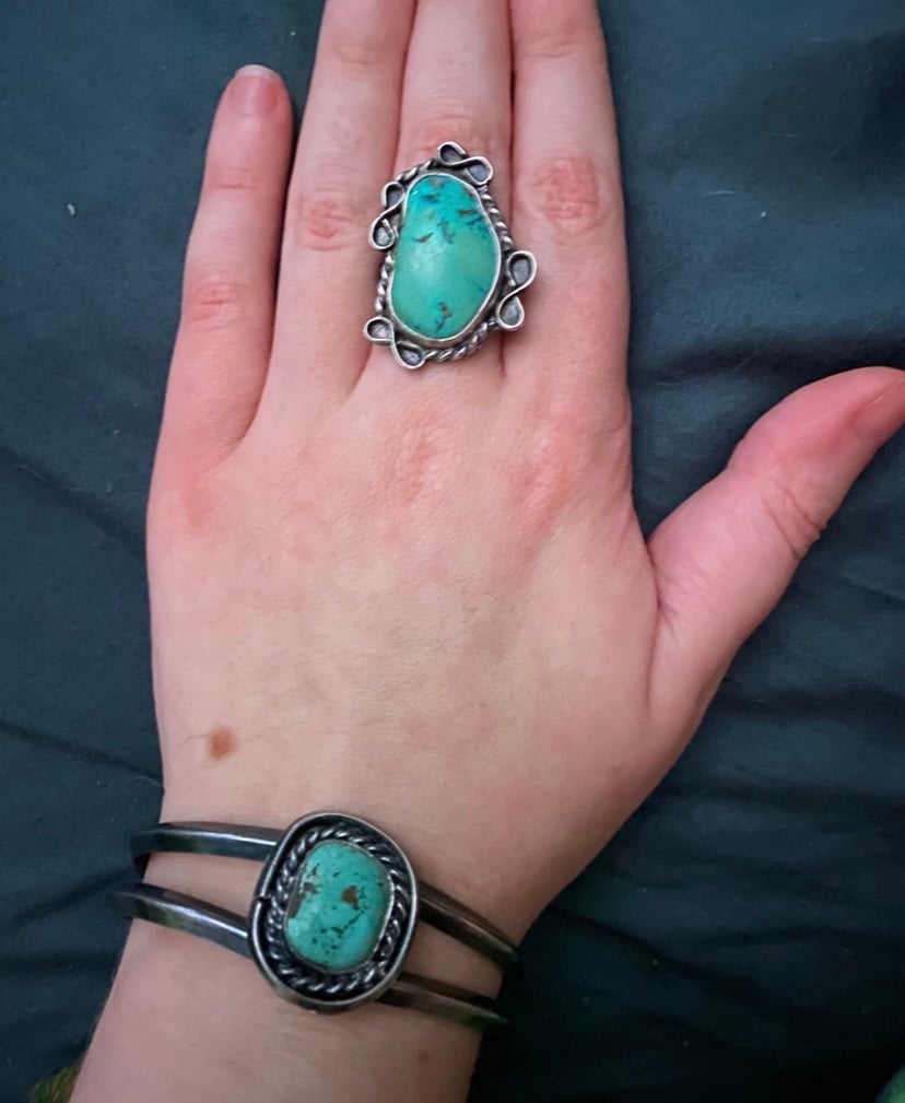 genuine turquoise jewelry set