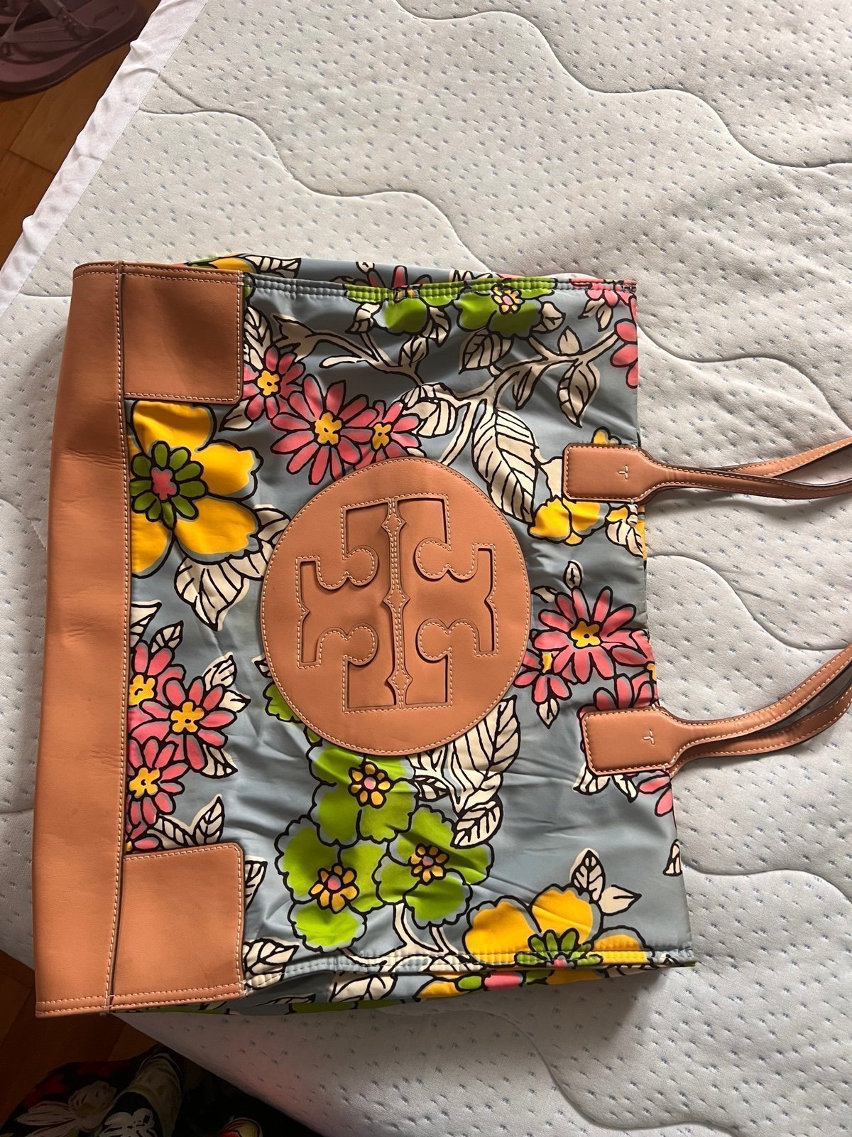 Floral Canvas Tote Tory burch