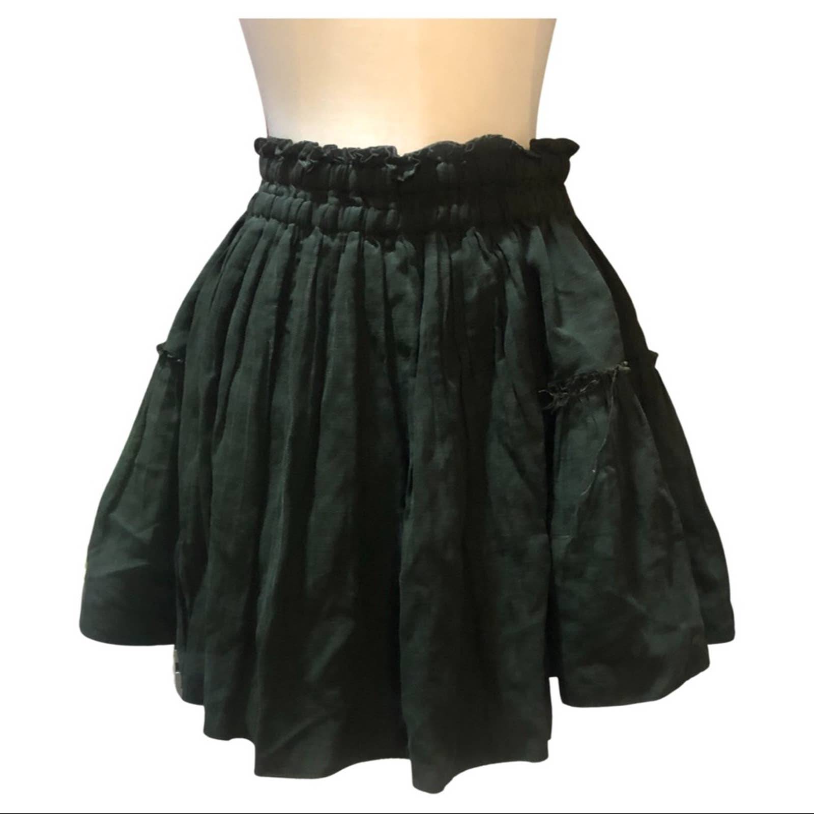 Apiece Apart Linen Tencel Mini Skirt Pleated Size 4