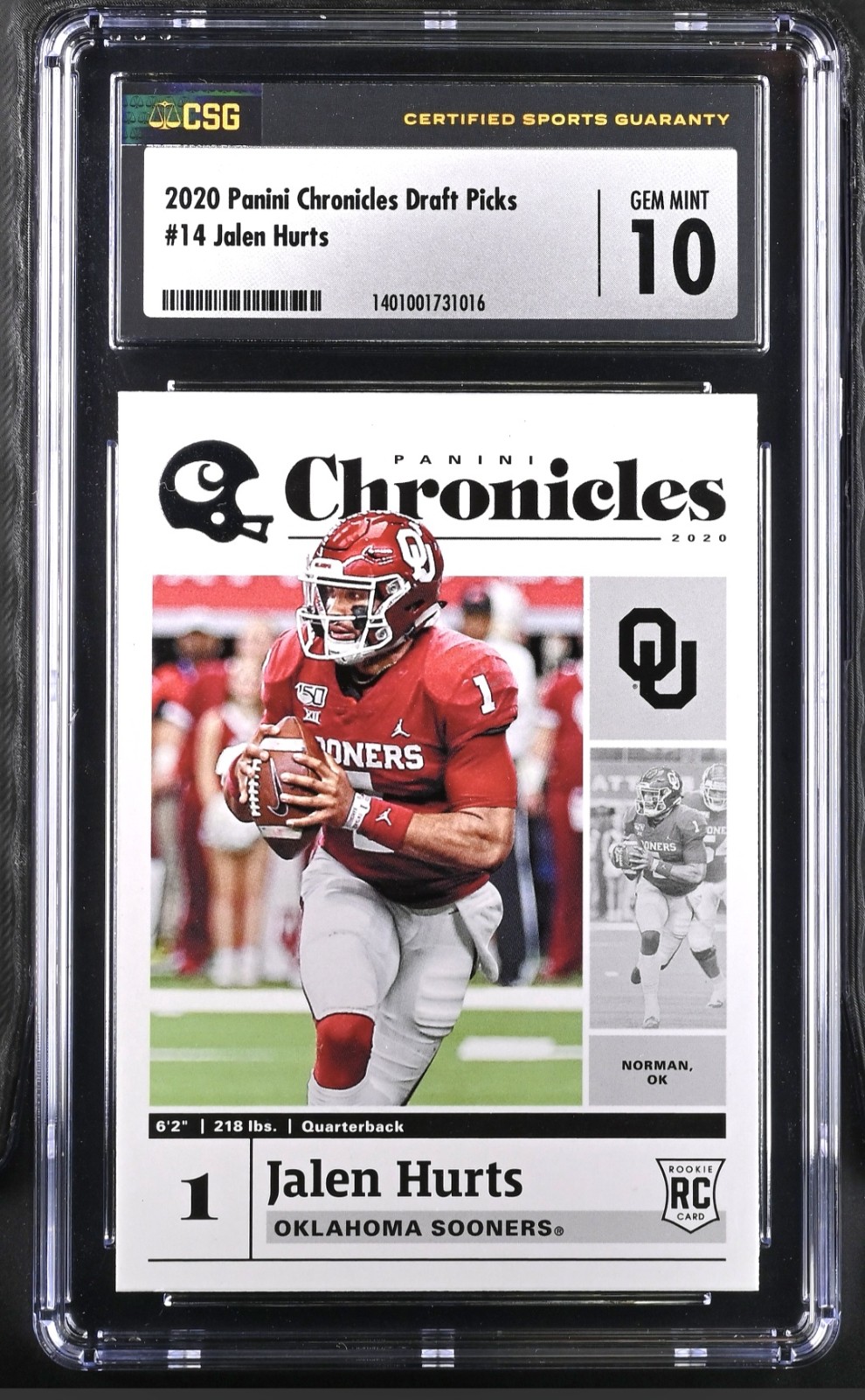 2020 Chronicles Draft Picks Jalen Hurts Rookie!! Csg10  Top Pop!!