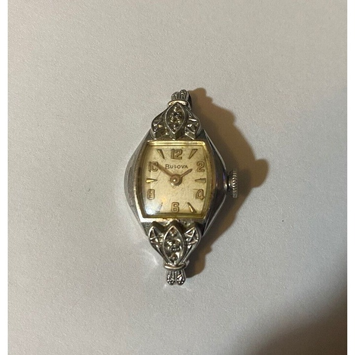 VTG Bulova M4 10k Gold Filled Womens Watch X283804 Diamond Accent