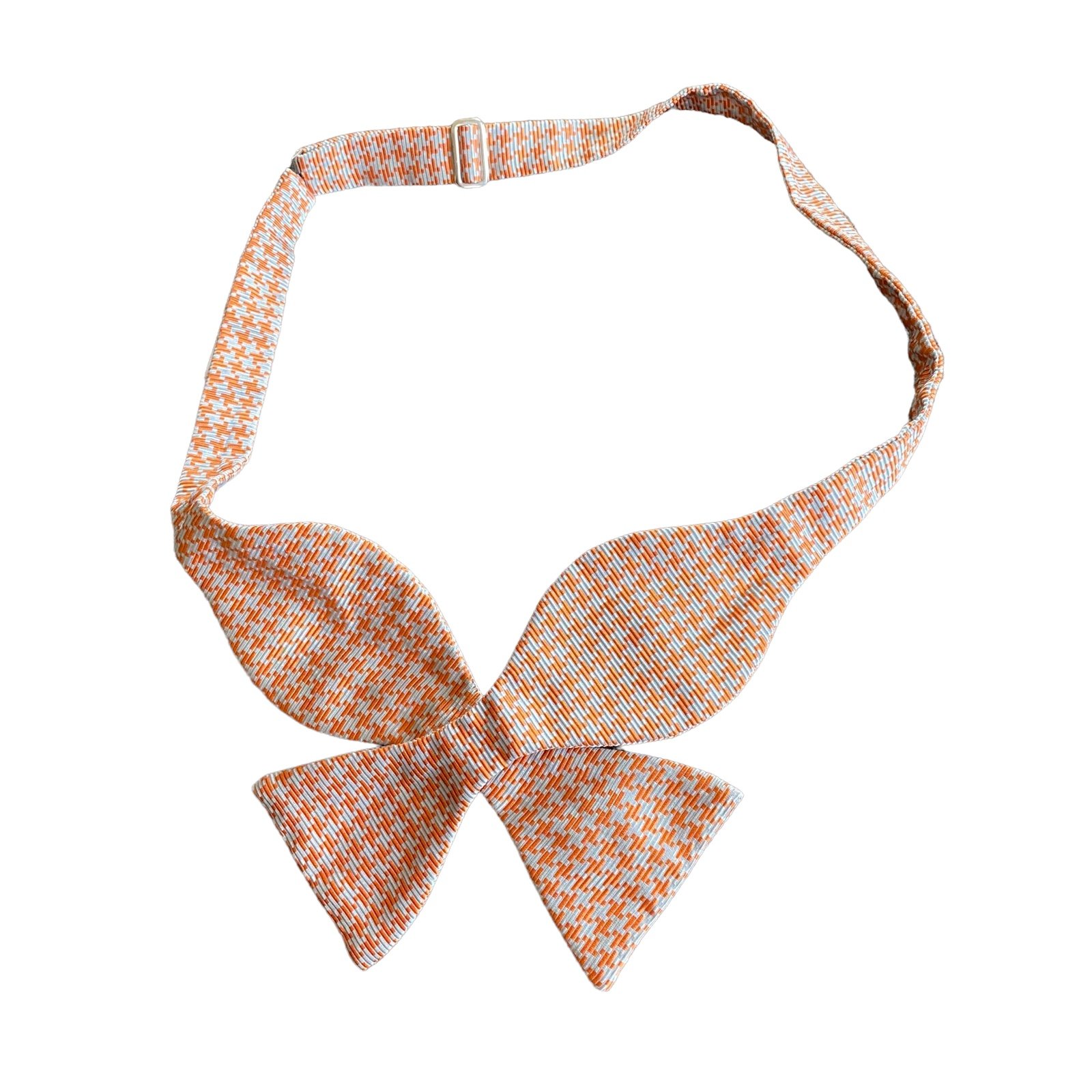 Peter Elliott vintage orange gray silk blend bow tie