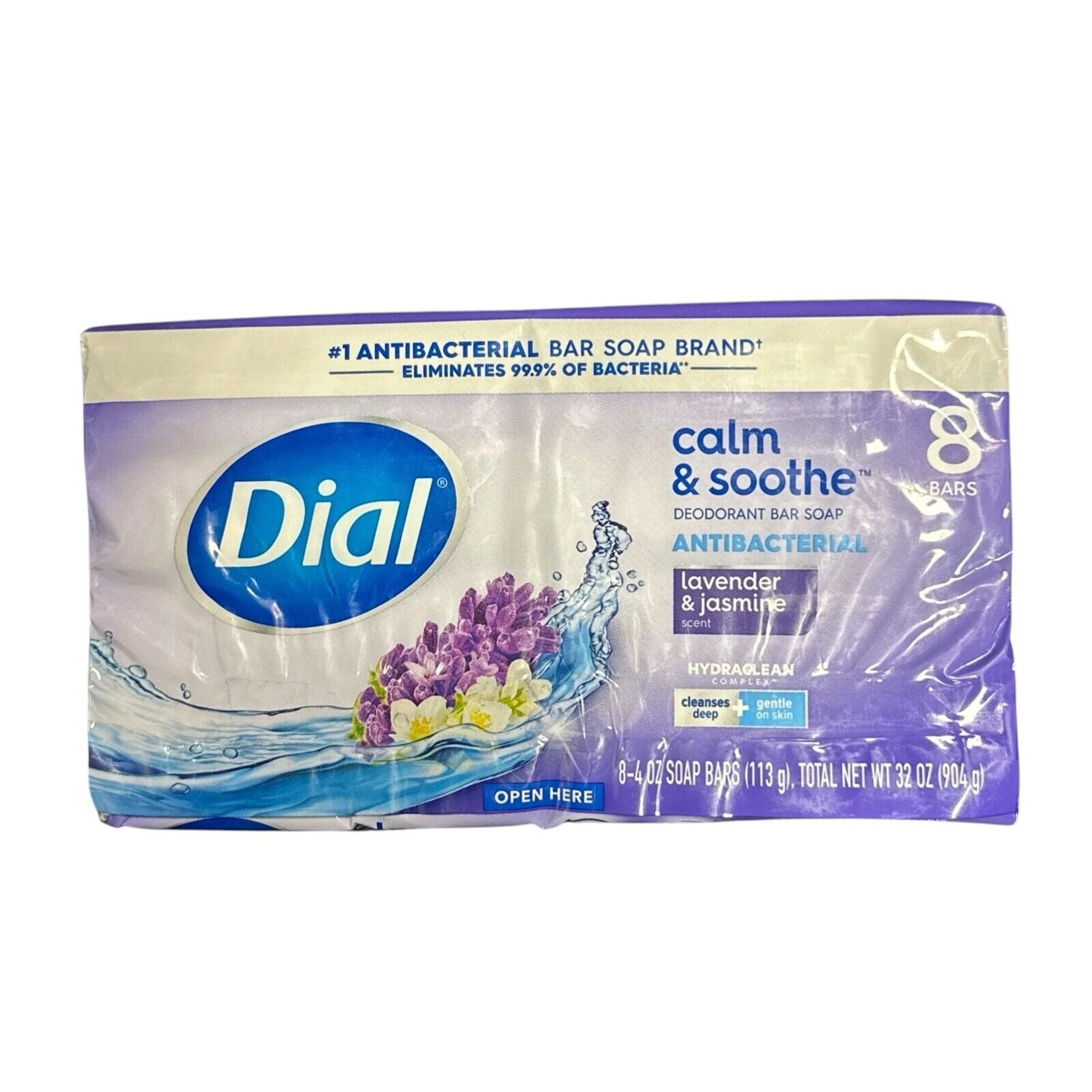 Dial Lavender & Twilight Jasmine Antibacterial Deodorant Bar Soap, 8 Count