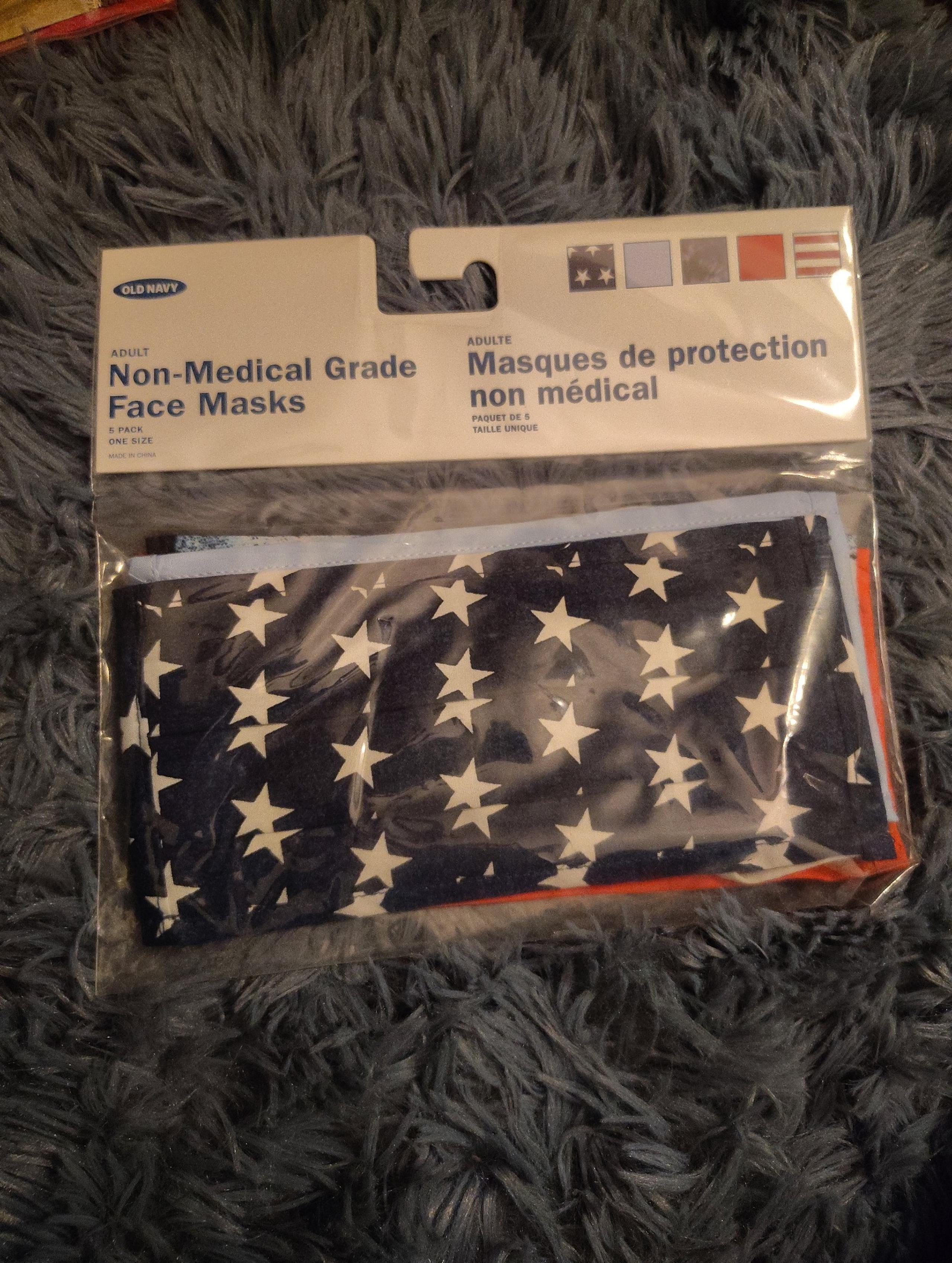 Old Navy Adult Non-Medical Grade Face Masks - American Flag 5 Pack OS