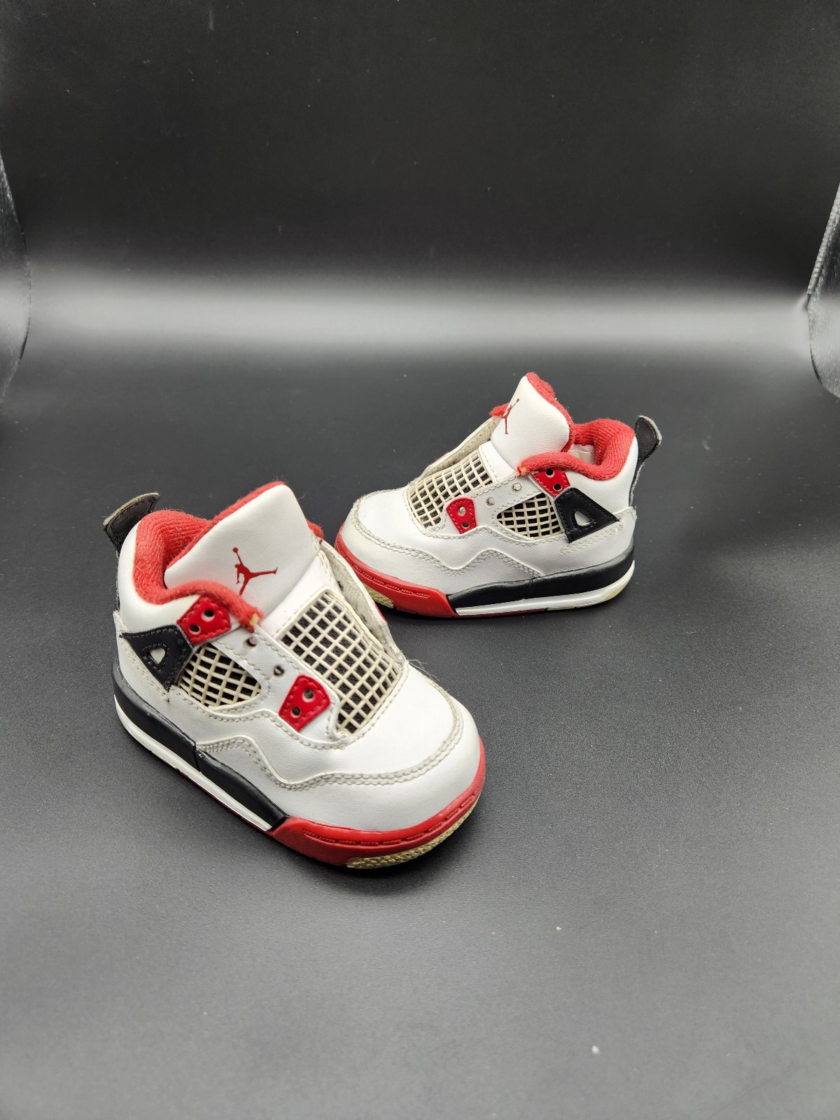 Nike Air Jordan 4 Retro White Varsity Red Black 308500-110 Toddler Size 4C