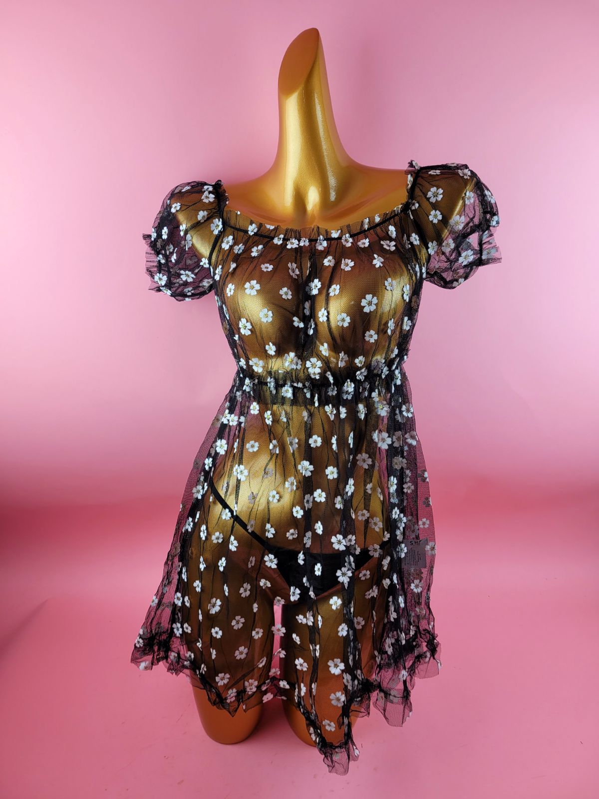 Mesh dress with Thong