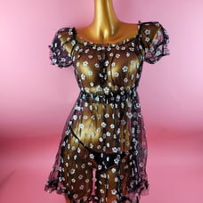 Mesh dress with Thong