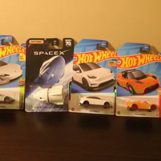 Hot Wheels and Matchbox Tesla and SpaceX Dragon diecast lot of 4