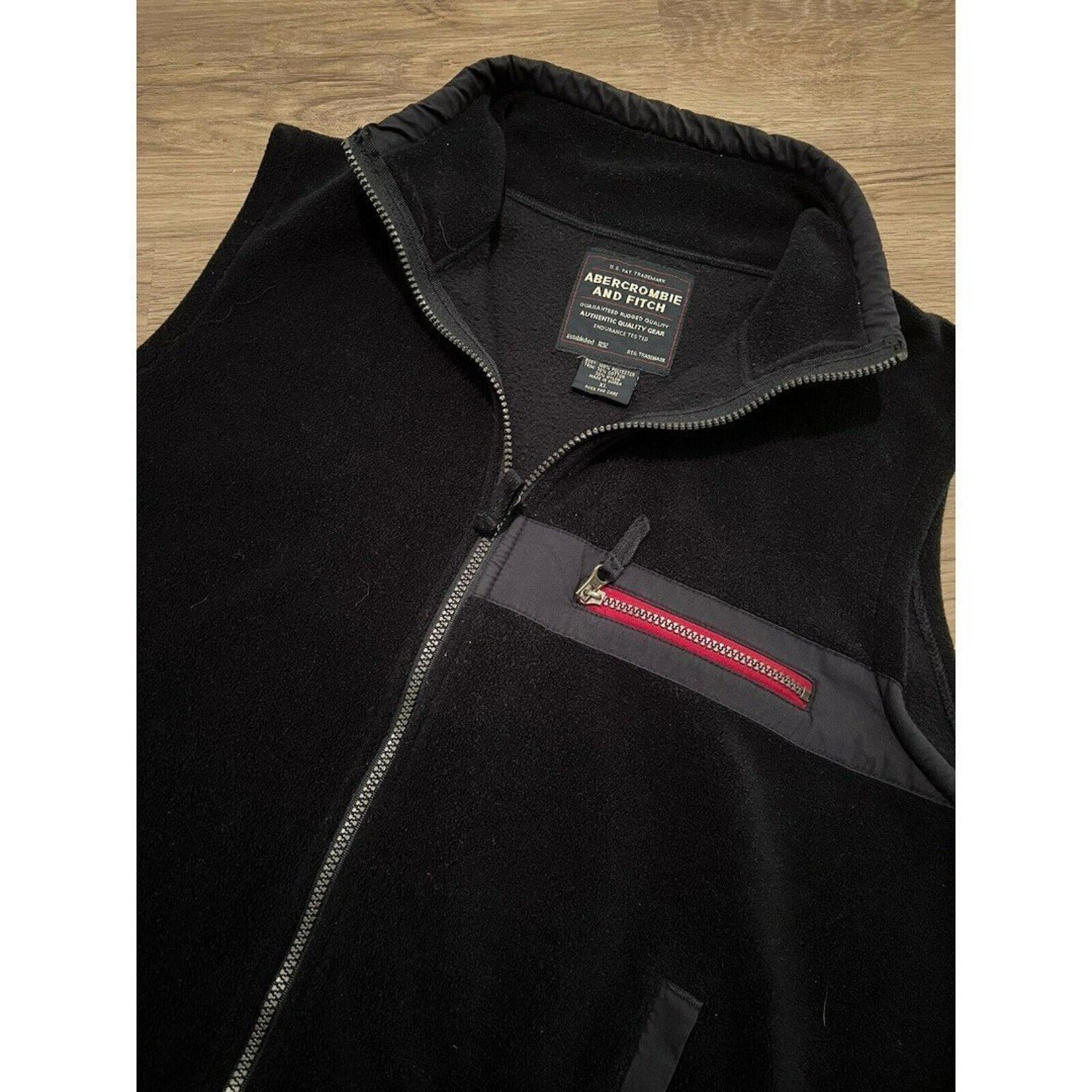 Vintage Abercrombie & Fitch Navy Blue Fleece Vest Full Zip Men’s XL Weatherproof