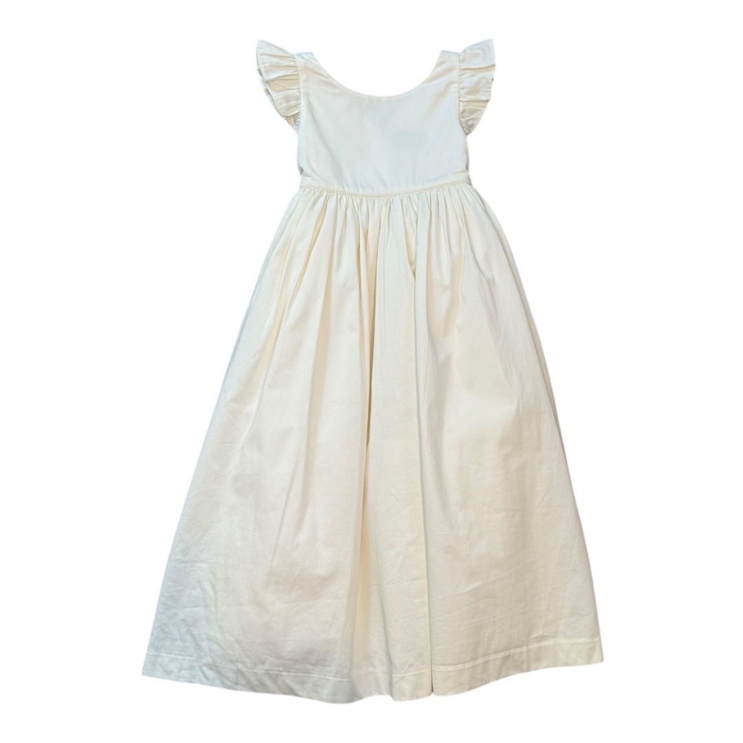 NEW Crewcuts Girls Ivory Dress Ruffle Sleeves Tie Back Party Occasion Size 5 NWT