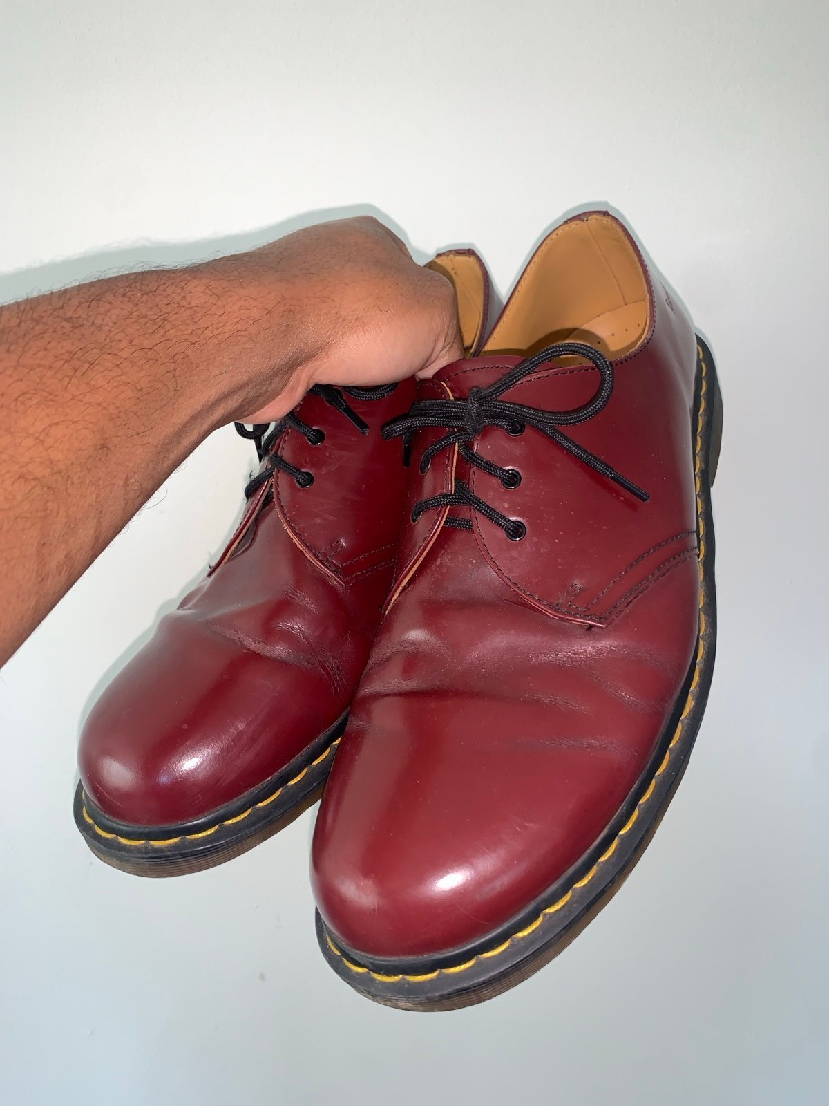 Dr. Martens Mens 3 Eyed Lace Up Casual Shoes Cherry Red Size 15 1461 Model