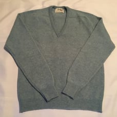 Vintage Lord Jeff V Neck Sweater Australian 100% Pure Virgin Lambs Wool Baby Blu