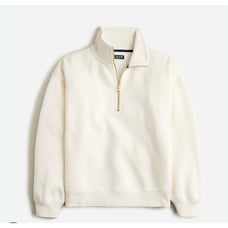 J. Crew Heritage Fleece half-zip Sweatshirt Cream Casual Preppy Women's L