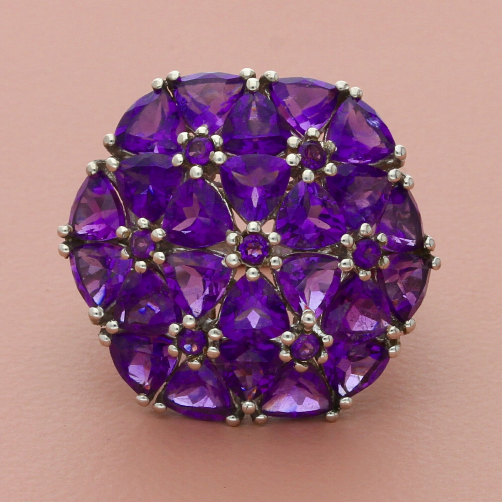 ⚡️clearance⚡️ chuck clemency sterling silver lusaka amethyst cocktail ring 7