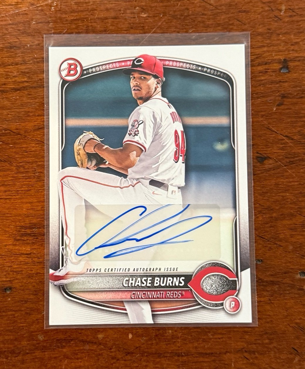 2025 Bowman Chase Burns Prospect Auto #BPA-CB Cincinnati Reds