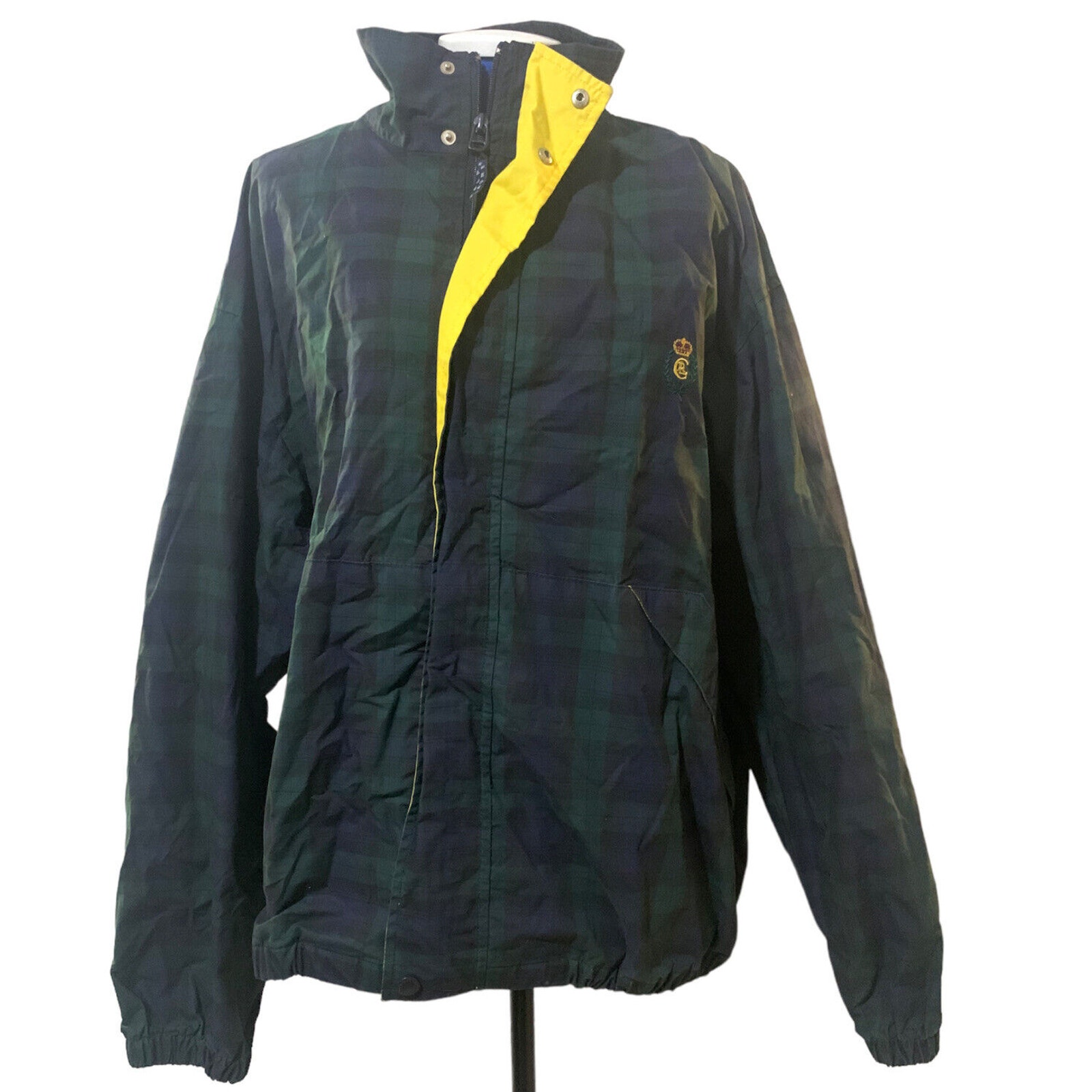 Vintage Chaps Ralph Lauren Windbreaker Size XL Pullover Jacket Plaid Anorak 90s
