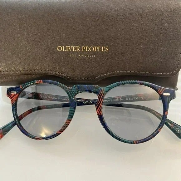 sz 47mm OLIVER PEOPLES Gregory Peck Sun in Grey Blue Wash OV5217S MSRP486