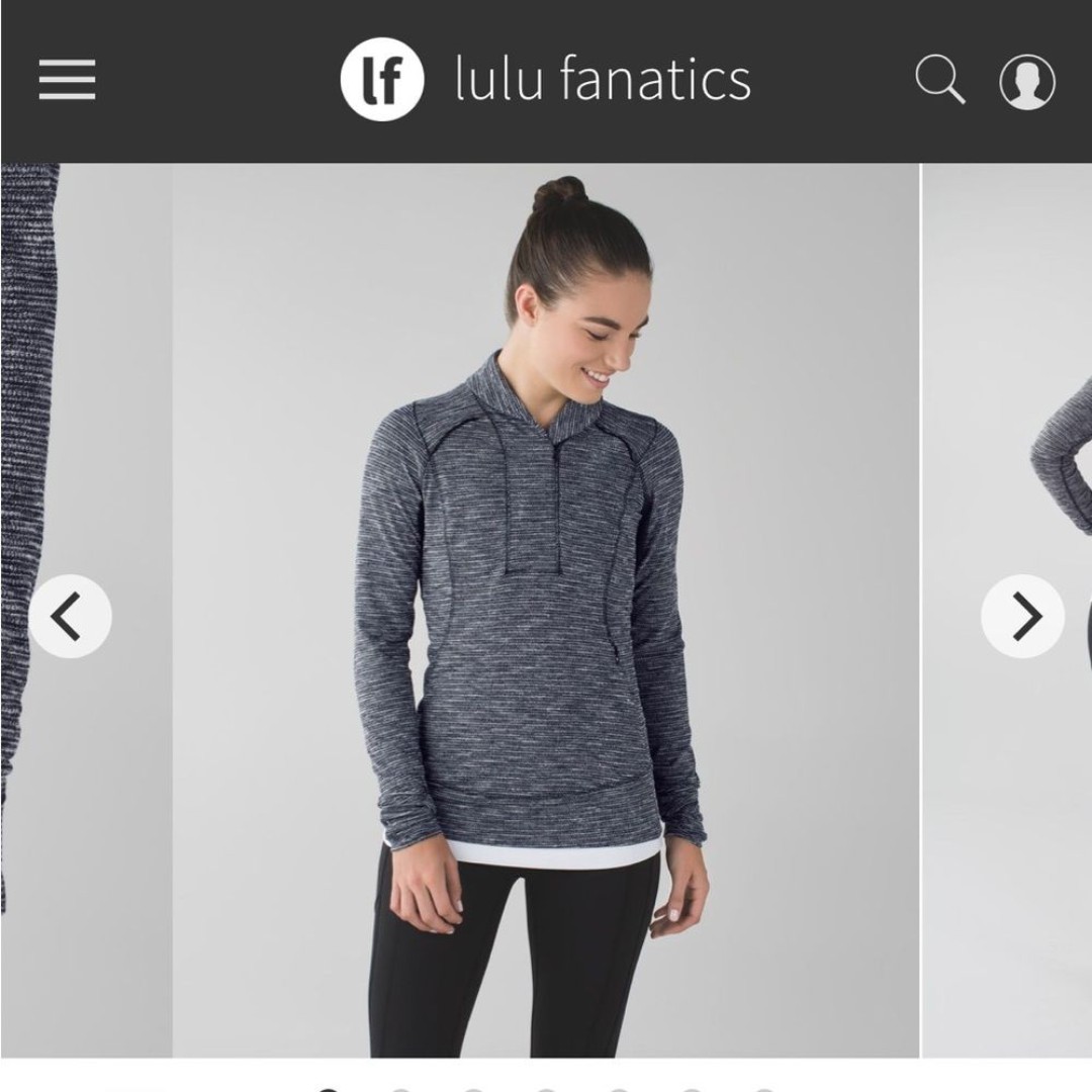 Lululemon Think Fast Pullover Sz 12 Coco Pique Black Rulu 1266